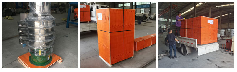 全不銹鋼振動(dòng)篩包裝，裝箱，裝車。