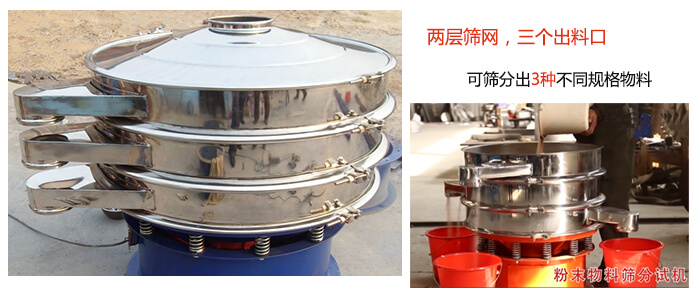 三個(gè)出料口，兩層篩網(wǎng)