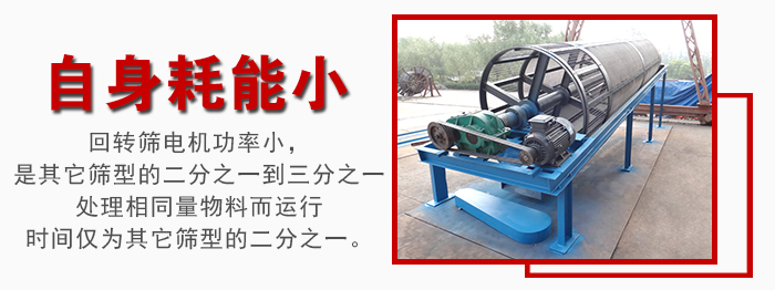 滾筒篩耗能小，使用壽命長(zhǎng)，維修方便